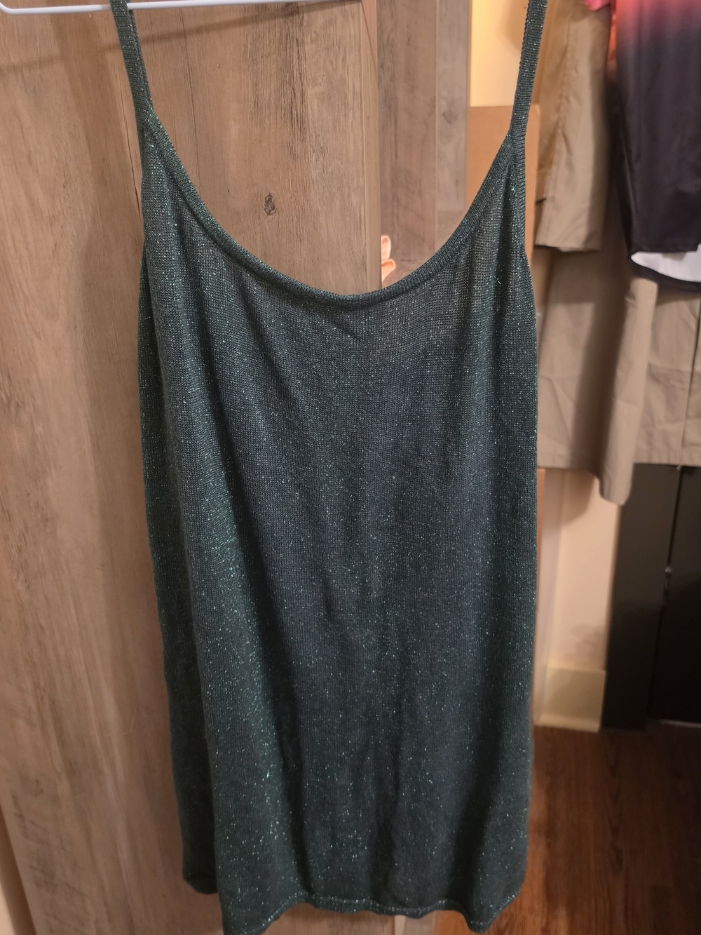 Newport News Sparkle Camisole in Dark Green